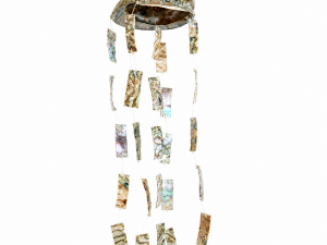 Wind Chime - Abalone Natural Polished Shell with Abalone Natural Shell Cut Strips CodeSC006