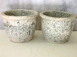 Flower Pots White with recycled glass Size17cmX22cm