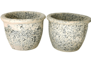 Flower Pots White with recycled glass Size17cmX22cm