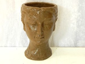 Head Planter Lady Size23cmX14cm Dark Brown