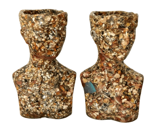 Isle of Man Planter L made with crushes sea shells