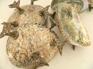 Abalone shell with Whale Tails
