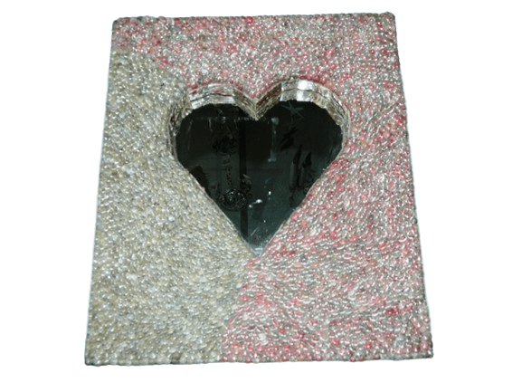 Mosaic Heart Mirror – Sea Shells