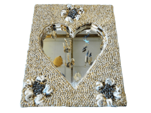 Mosaic Heart Mirror – Sea Shells