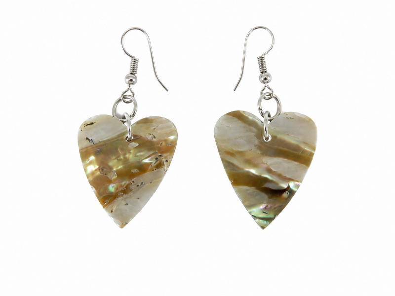Sea Shell Jewellery Earrings-Abalone Heart CodeJE003