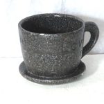Planters -  Cup & Saucer Size10cmx15cm Black Mussel
