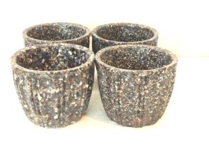 Planters - Ribbed Size10cmx12cm Black Mussel
