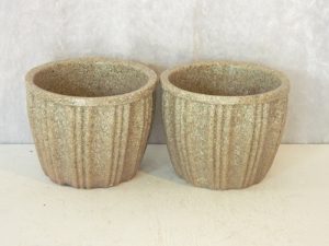 Planters Ribbed Beige Size10cm