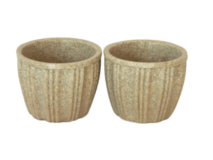 Planters Ribbed Beige Size10cm