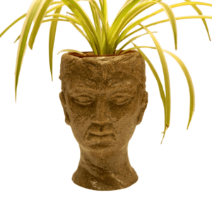 Man Head Planter dark beige Size23X14cm