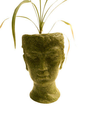Man Head Planter green Size23X14cm