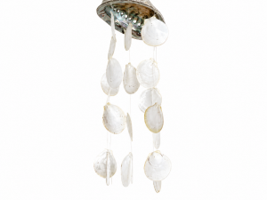 Wind Chime – Abalone Natural Polished Shell with White Scallop Shells CodeSC025