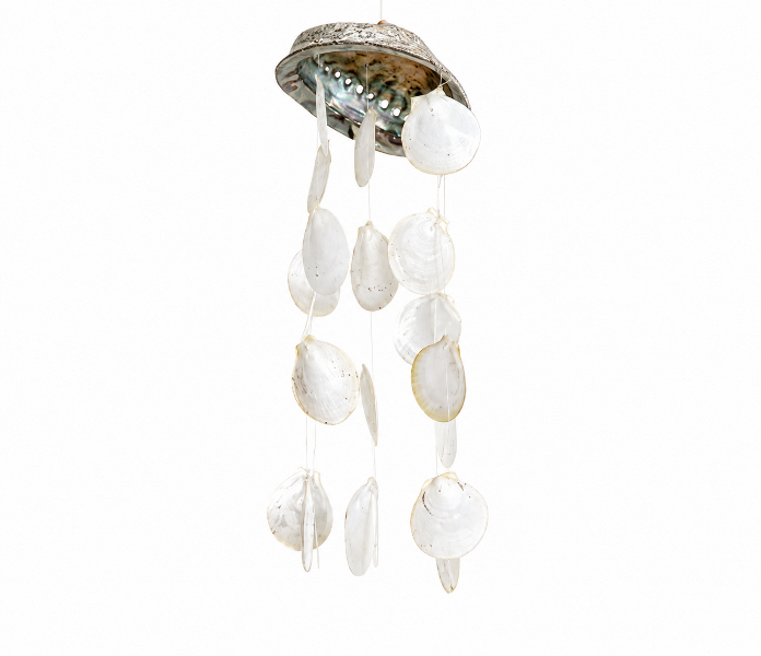 Wind Chime – Abalone Natural Polished Shell with White Scallop Shells CodeSC025