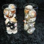 Vase with assorted shells