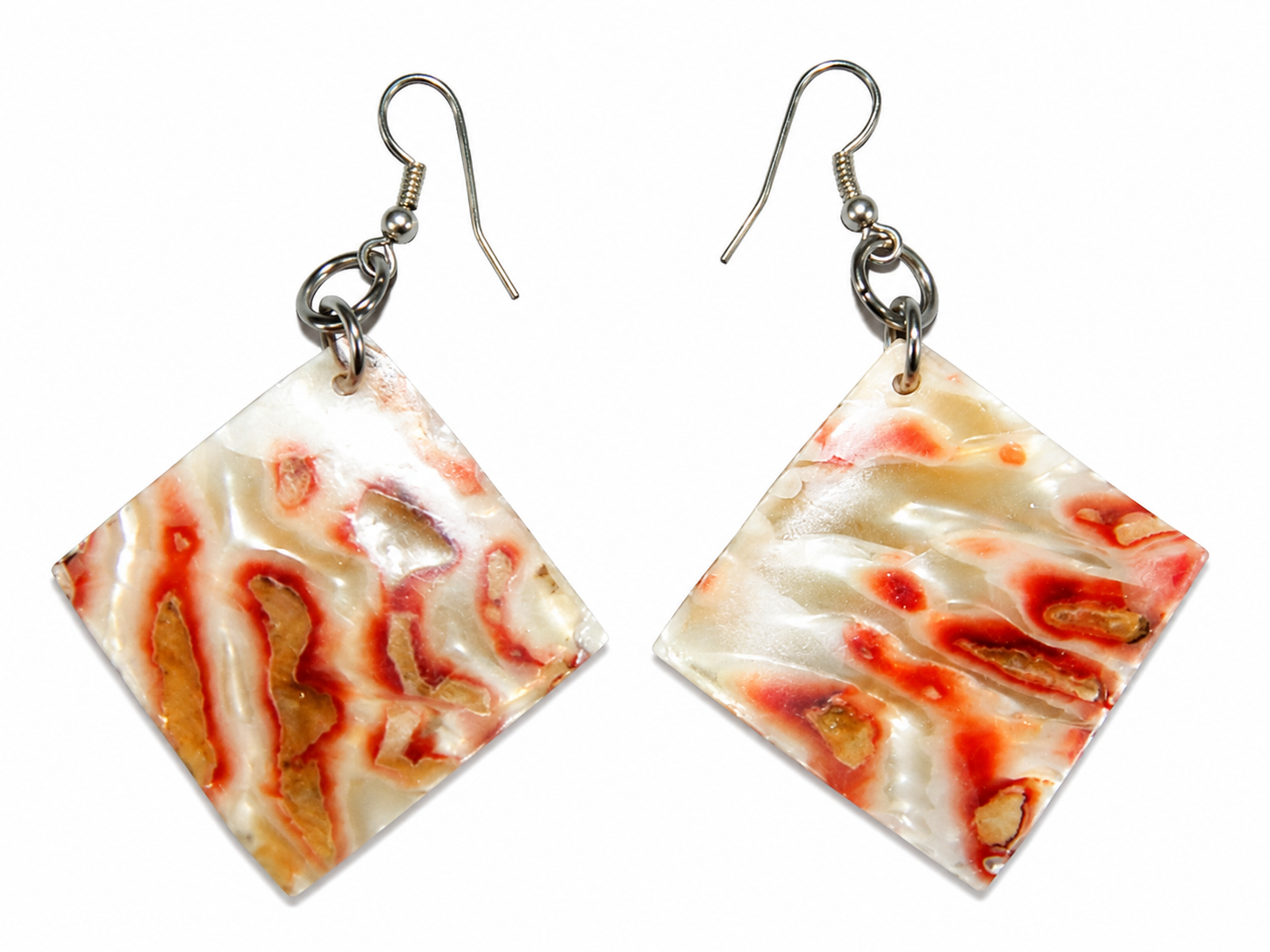 Sea Shell Jewellery – Earrings-Abalone Diamond Shape CodeJE014