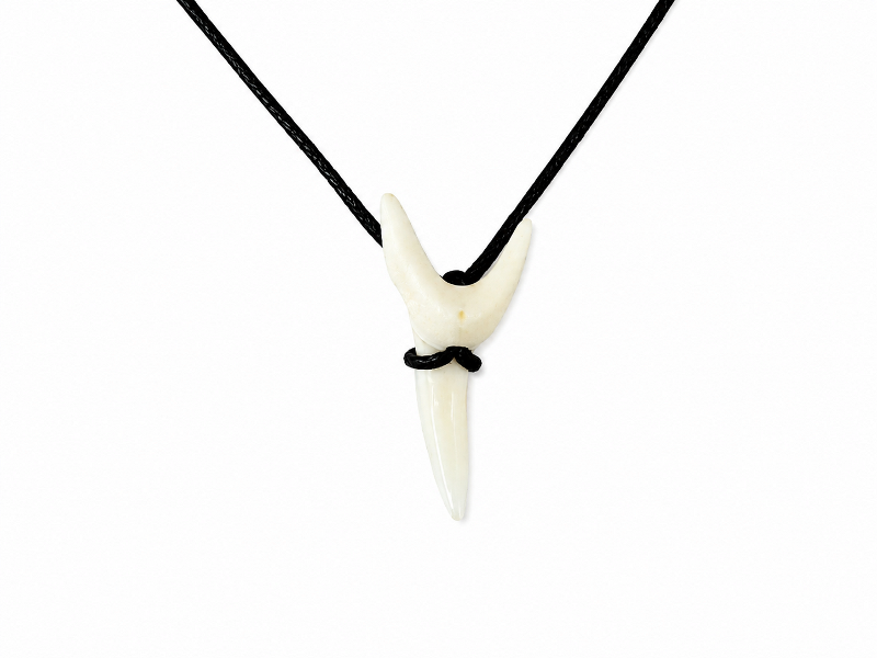 Mako Shark Tooth Necklace on Cord Size3-3.5cm CodeMS054