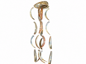 Wind Chime Abalone Natural Polished Shell with Abalone Plett Red Polished ShellCodeSC083
