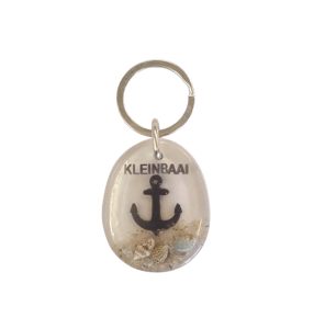 Keyring Oval Anchor White