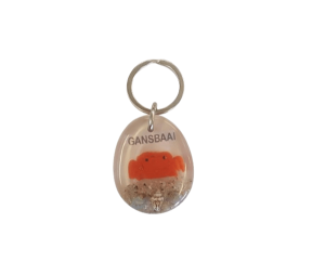 KR078 Keyring Oval Crab White