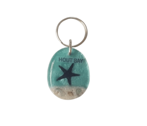 Keyring Oval Starfish Turquoise CodeKR058