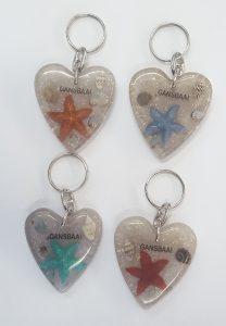 Keyring - Heart Starfish Horned Sand Silver CodeKR118