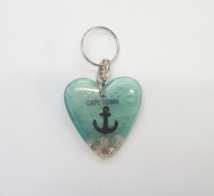 Heart Anchor turquoise Keyring CodeKR126
