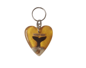 Keyring Heart Whale Tail Gold CodeKR142