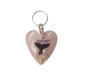 Keyring Heart Whale Tail Silver CodeKR144