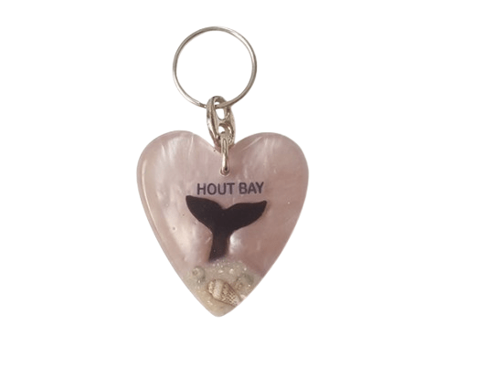 Keyring Heart Whale Tail Silver CodeKR144