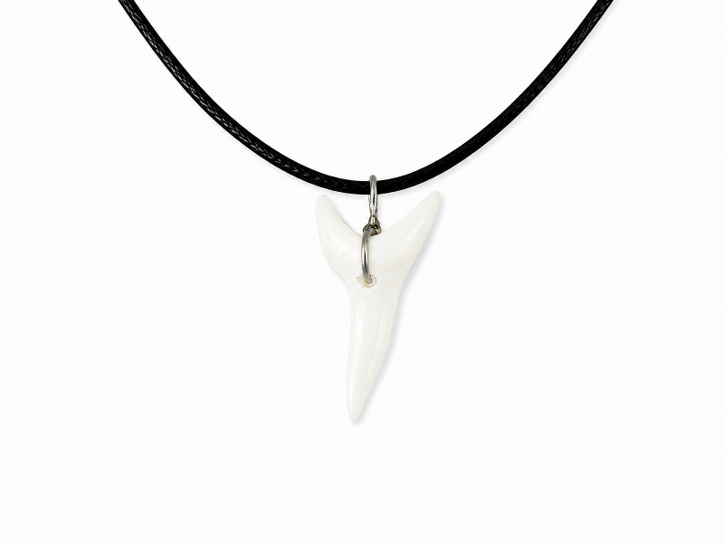 Mako Shark Tooth Necklace on Cord Size 3-3.5cm Code MS084