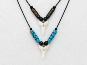 Mako Shark Tooth Necklace Beads on cord Size 2.75-3cm CodeMS039