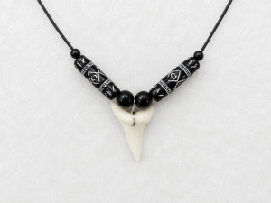 Mako Shark Tooth Necklace Beads on Cord Size 2.5-2.75cm CodeMS038