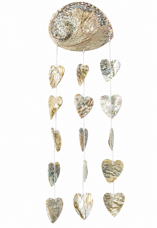 Wall Garland-Abalone Natural Polished Shell with Abalone Natural Polished Heart Shape Shells Code SG026