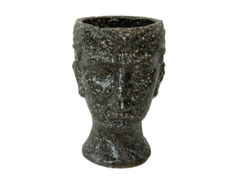 Man Head Planter Black Musssel Size23X14cm