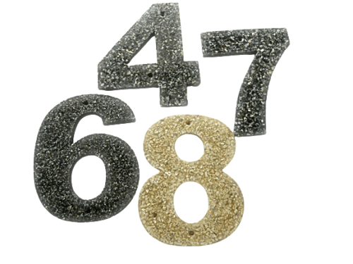 Numbers Resin and sea shells